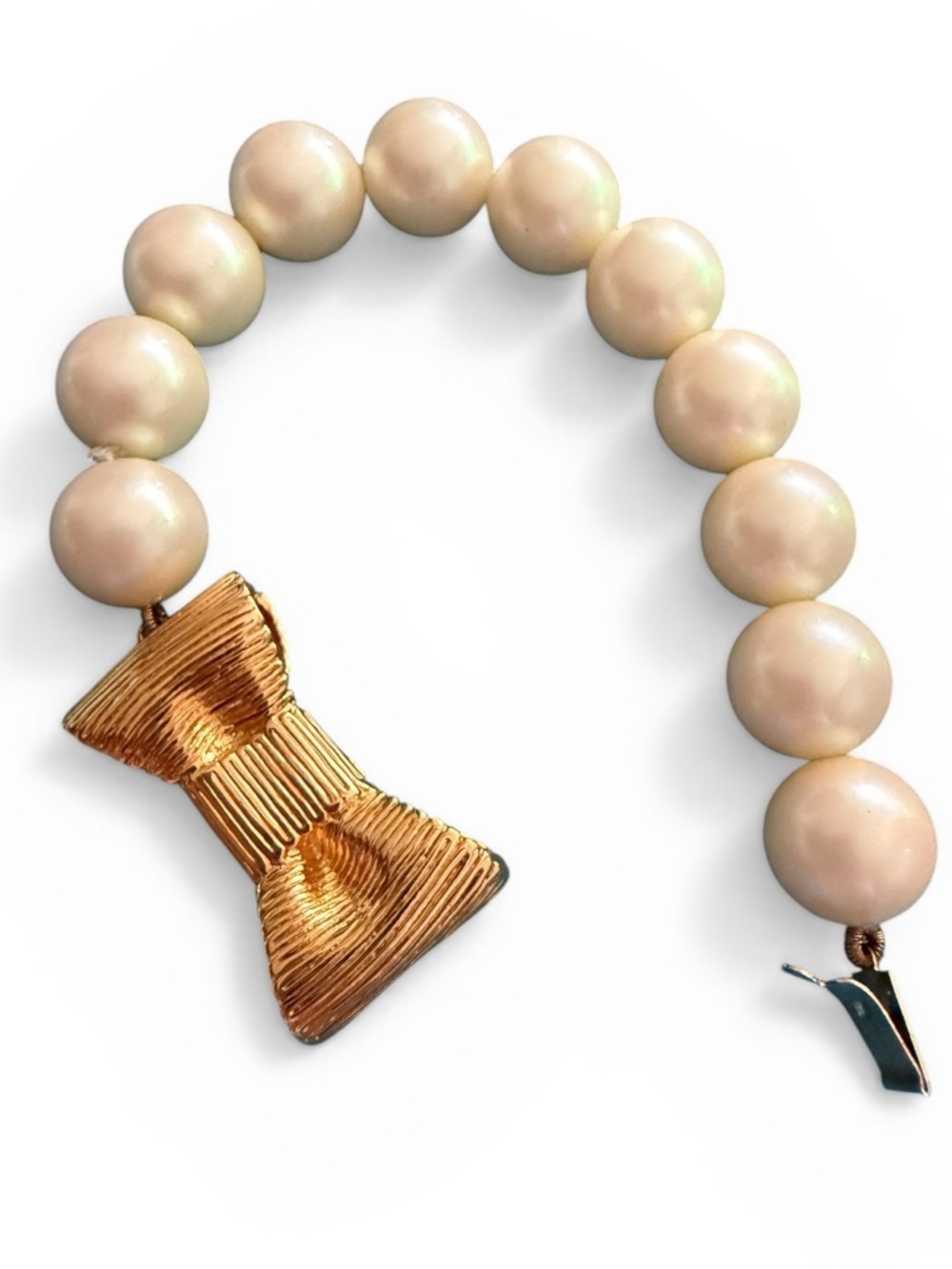 Kate Spade Pearl Bead Necklace and Bracelet Set with Gold Bow Clasp - Picture 5 of 6